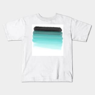 Blue brush abstract art stripes Kids T-Shirt